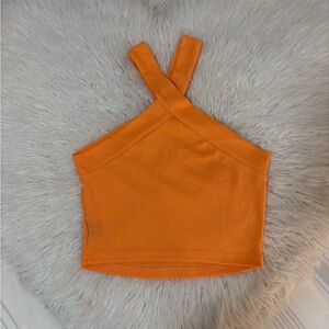SHEIN Orange Cross Strap Crop Top